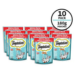 TEMPTATIONS Cat Treats, Tempting Tuna Flavour, 180g (10 Pack)