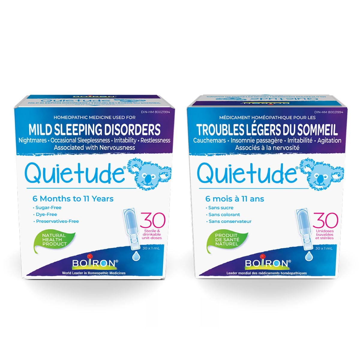Boiron Toddler Box – This gift set contains one box each of Camilia, Quietude, and Coryzalia, with 30 unit-doses per product.