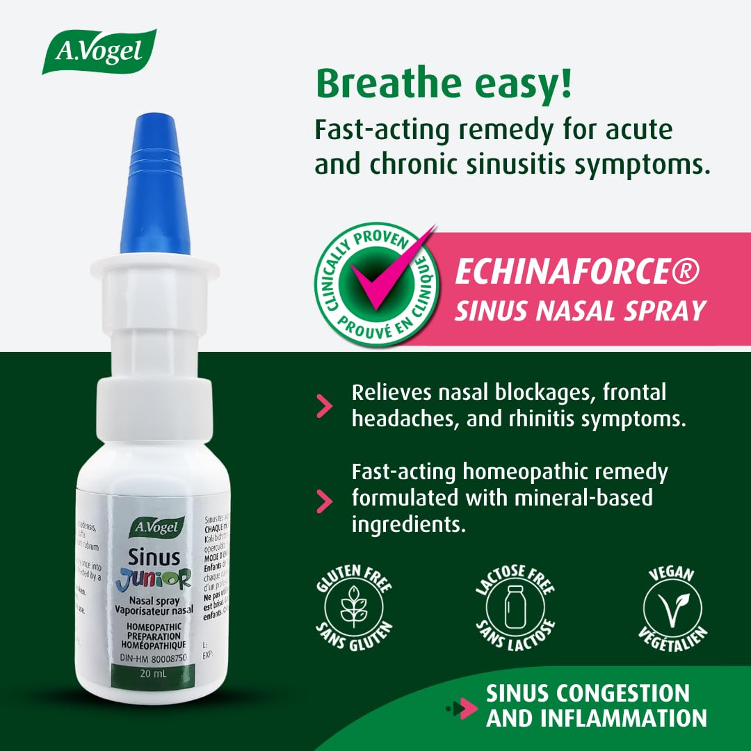 A.Vogel Sinus Junior Nasal Spray 20 ml - Natural Sinus Spray for Kids – Ages 1+
