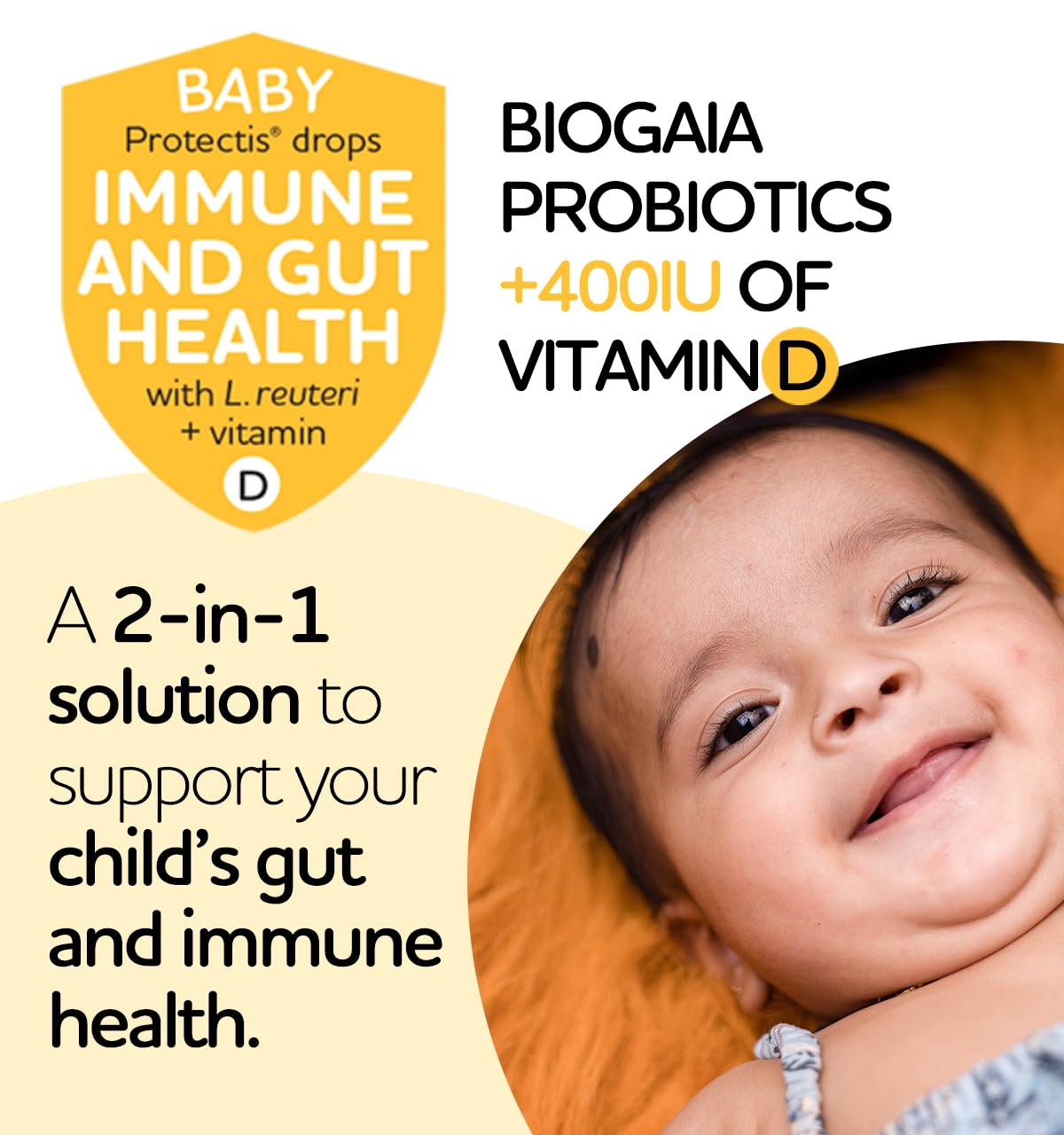 BioGaia Probiotic Drops with 400IU of Vit.D | 10mL BioGaia Immune & Gut Health | 50 Day Supply | Promotes The Development of Healthy Immune & Digestive Systems in Infants, Babies & Toddlers