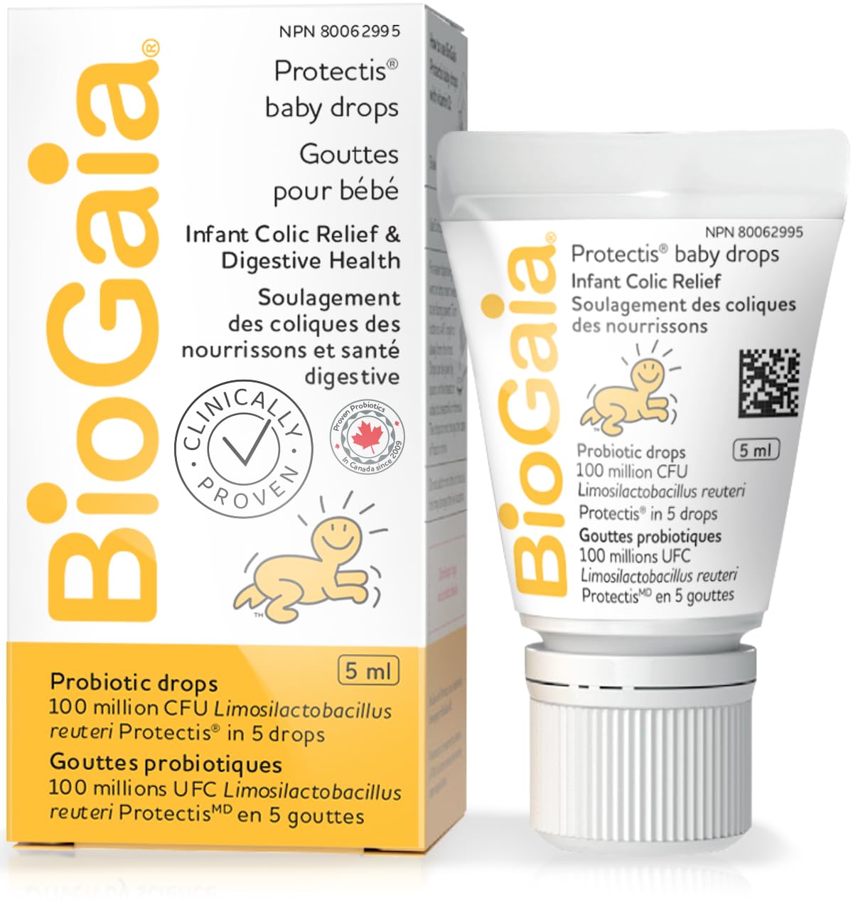 BioGaia Probiotic Baby Drops 5mL (125 Drops) for infant colic relief, newborns and babies