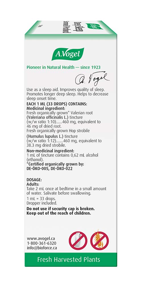 A.Vogel Deep Sleep 50 mL - Fast-Acting Natural Sleep Aid - Organic Valerian & Hops Tincture - Non-Addictive - Clinically Proven - Sugar‑Gluten‑Lactose Free