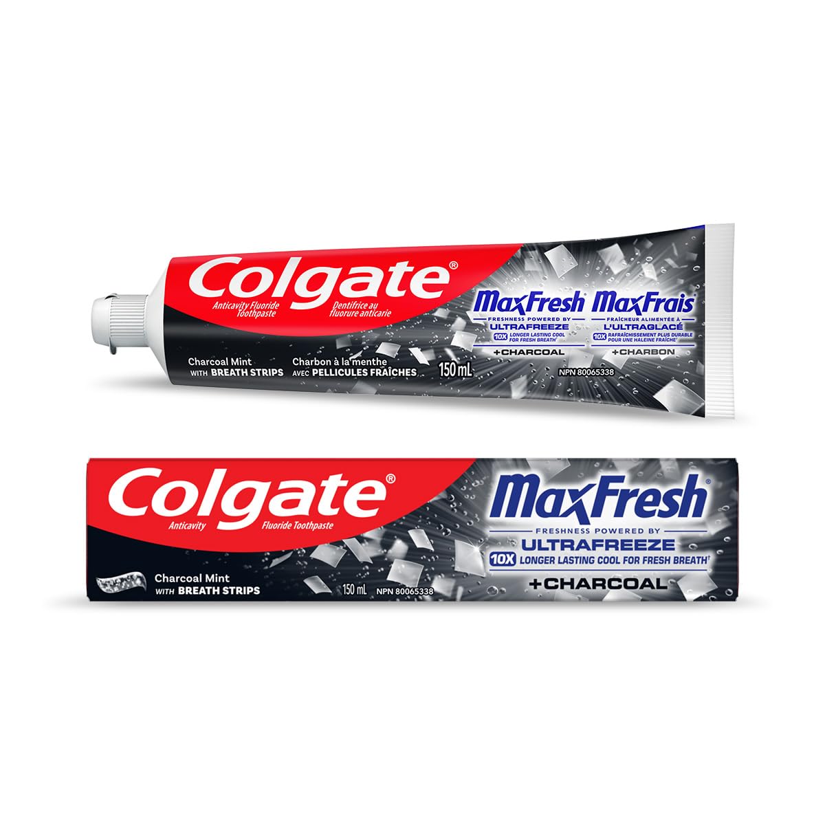 Colgate MaxFresh Advanced Whitening Toothpaste - Charcoal Mint - Professional Teeth Whitening with Ordor Neutralizing Formula for a Fresh Clean Smile - Dentifrice for Daily Oral Care 150 mL