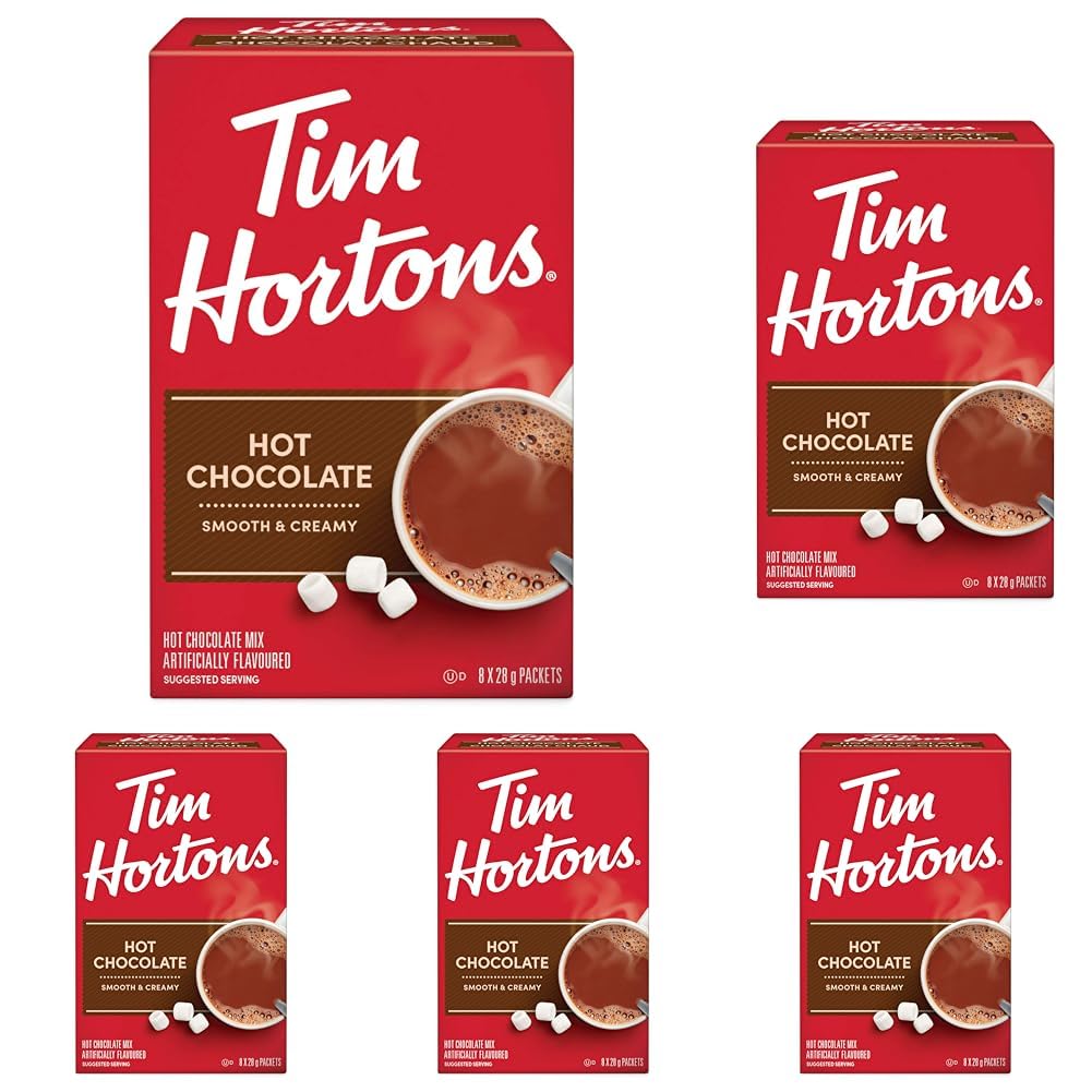 Tim Hortons Hot Chocolate Packets, Original Hot Chocolate, 8 Count (Pack of 5)