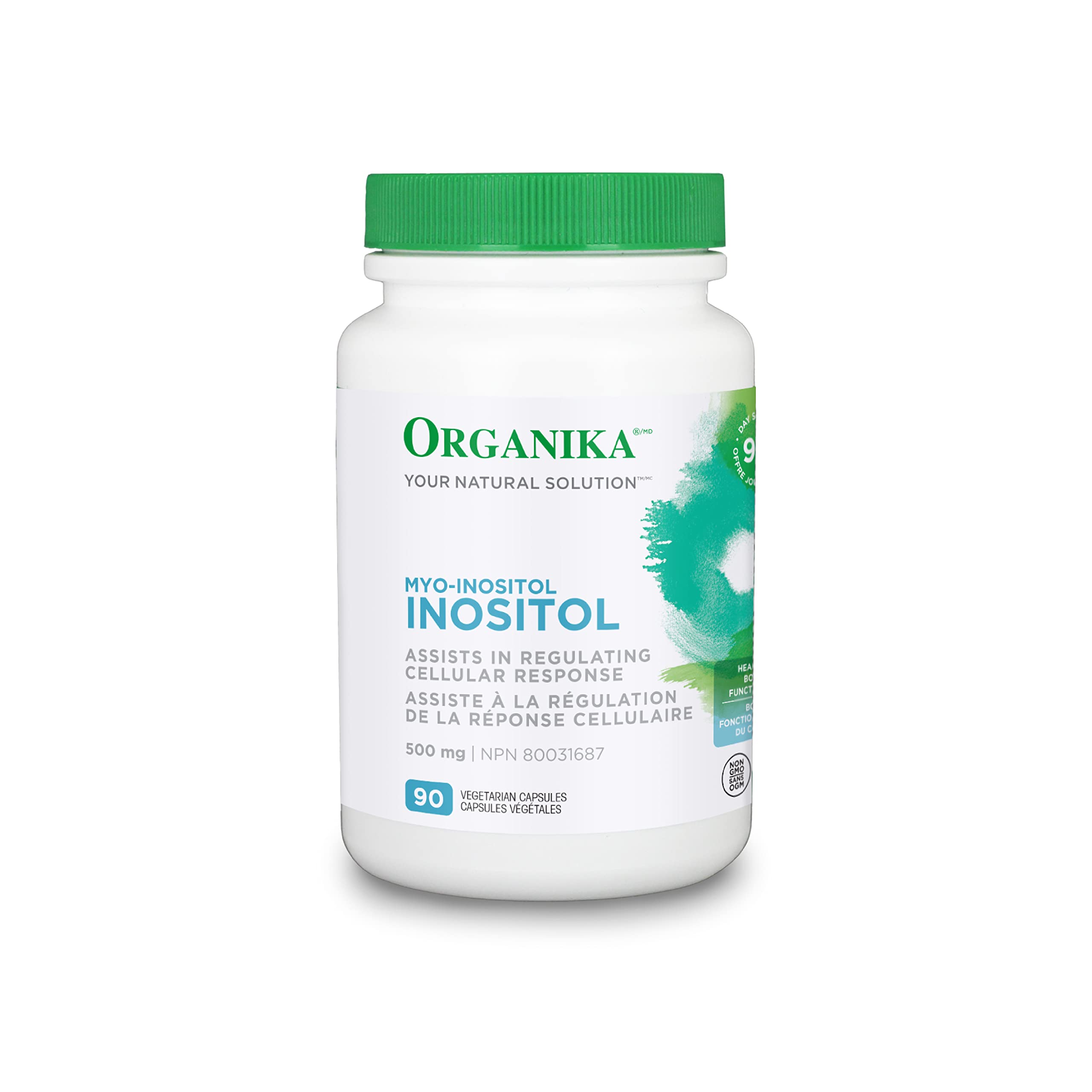Organika Magnesium Bisglycinate - 200mg, High Absorption, Muscle Recovery, Heart Support, 120vcaps & Inositol (Myo-Inositol)- Cellular Response, Mood Balance, Insulin Support- 90vcaps