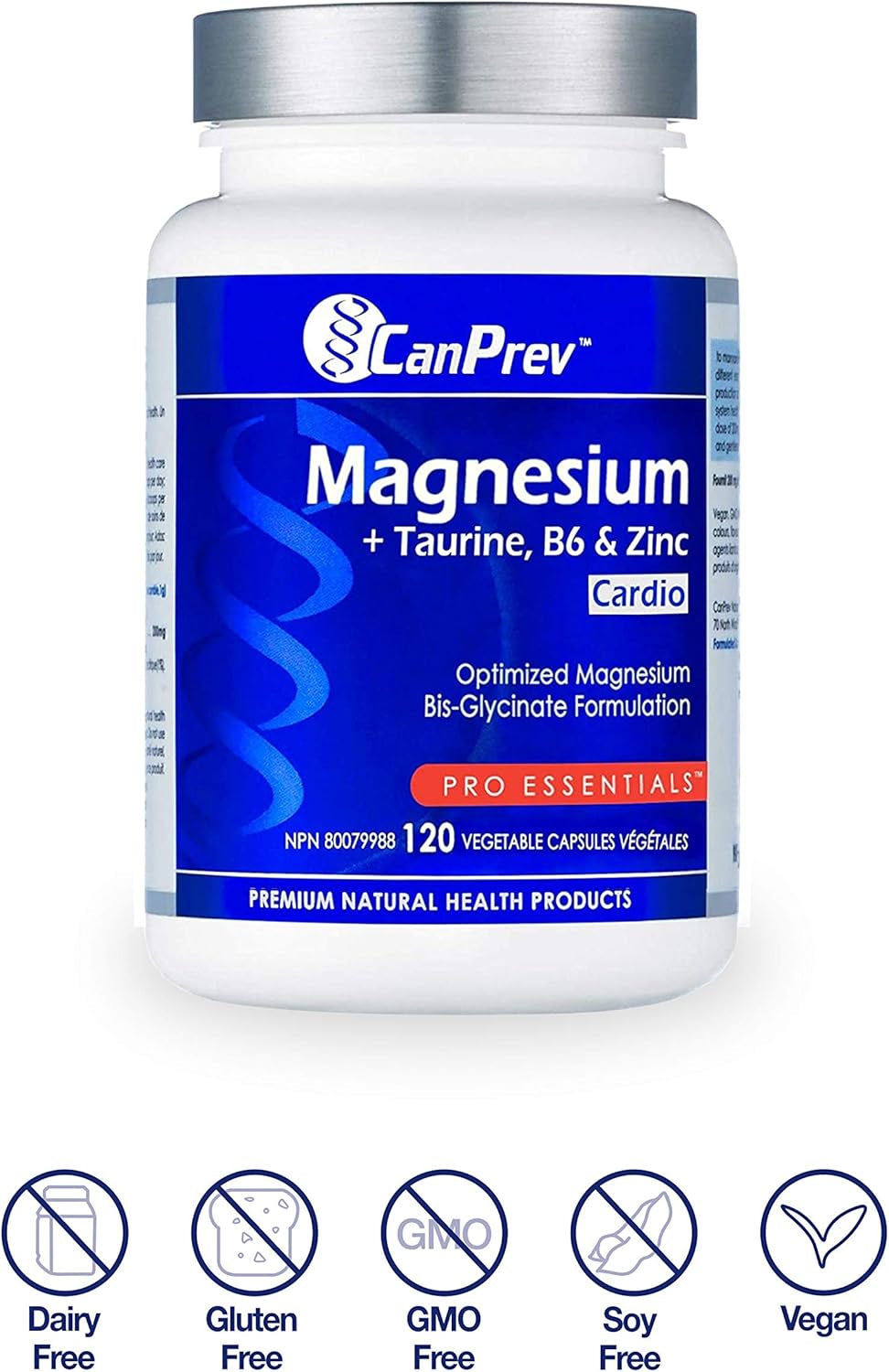 Magnesium + Taurine, B6 & Zinc, 120 V-Caps, 30-Day Supply - Pure Magnesium Bisglycinate Formula, Support Heart Function & Relaxation, Taurine Supplement for Calm & Vitality - Vegan Friendly