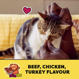 TEMPTATIONS Mix-Ups Cat Treats, (Chicken, Turkey & Beef Flavour), 454g Tub