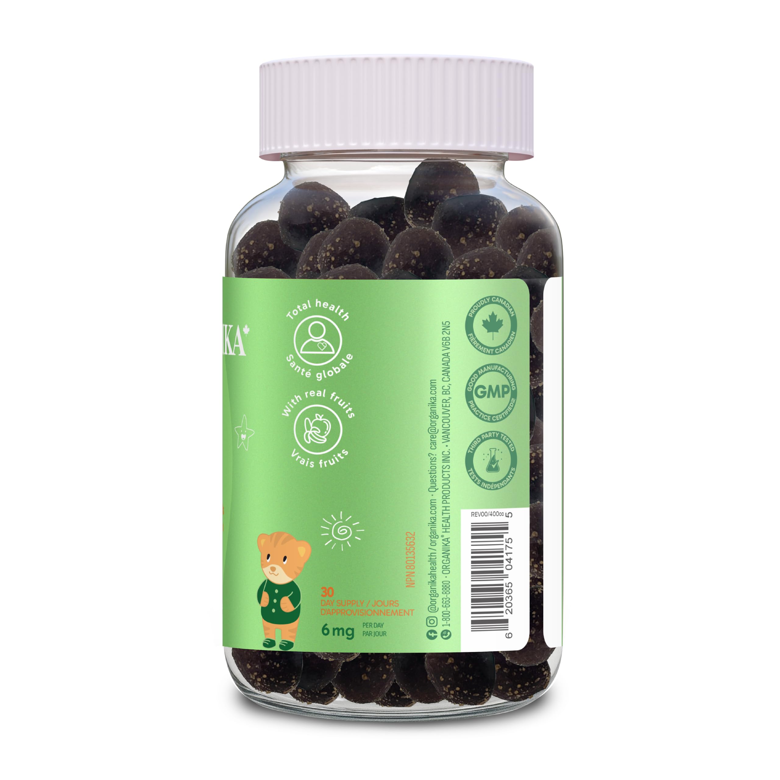 Organika Kids Iron Gummies Black Currant Flavour- Essential Iron Support to Help Form Red Blood Cells, and Aid in Growth and Development- 90 gummies