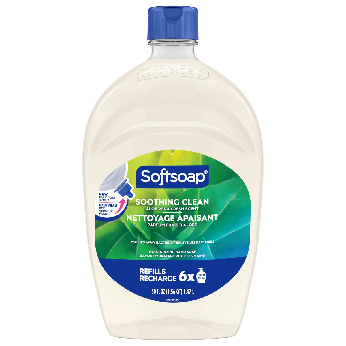 Softsoap Antibacterial Liquid Hand Soap Refill - Clean Aloe Vera 1.47 Liters - Moisturizing Hand Wash, Savon a Main, Dermatologically Tested, for Soft Smooth Skin