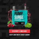 Jacked Factory Pumpsurge Caffeine Free Preworkout - Stim Free Pre Workout Powder, Nitric Oxide Pump Pre Workout, & Nootropic Supplement - Intense Pumps, Laser Focus - 20 Servings, Cherry Limeade
