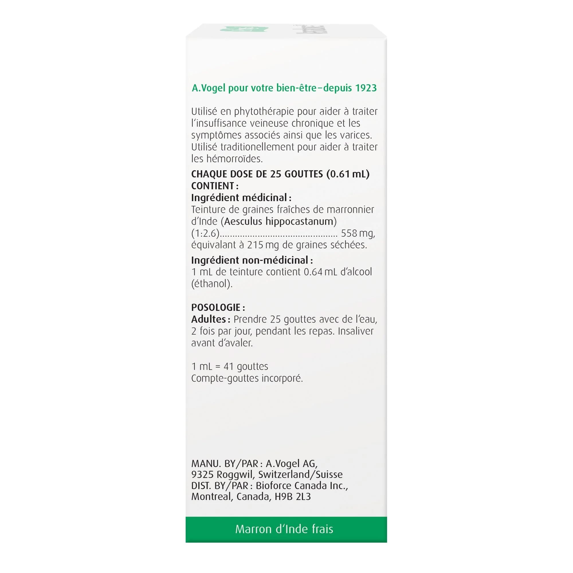 A.Vogel Venaforce Horse Chestnut Tincture - Relieve Symptoms of Varicose Veins and Hemorrhoids 50mL
