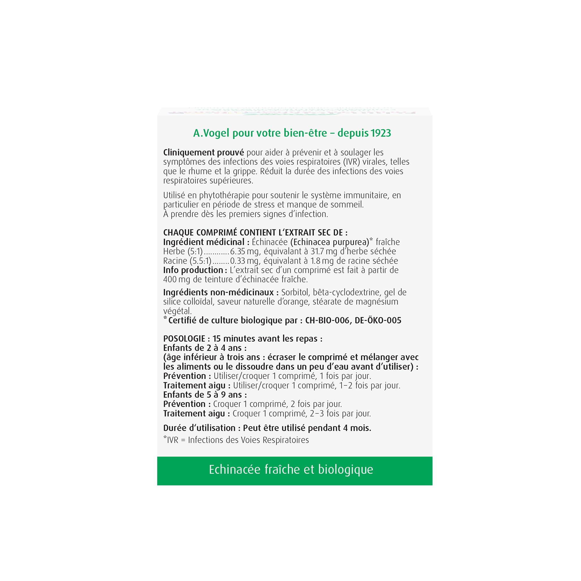 A.Vogel Echinaforce Junior Chewable Tabs - Organic Echinacea Tabs - Cold and Flu Symptoms Relief - Immune System Support - Children 2+ - 90 Tabs