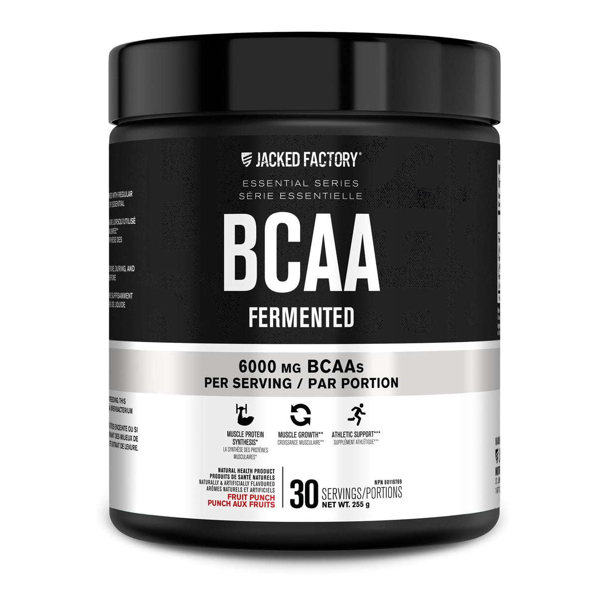 BCAA Powder (Fermented) - 6g Branched Chain Amino Acids Supplement for Enhanced Recovery, Reduced Fatigue, Increased Strength, and Muscle Growth - 30 Servings, Fruit Punch