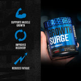 Growth Surge Post Workout Recovery Drink - Daily Muscle Building Supplement with Creatine Monohydrate Powder, Betaine, L-Carnitine L-Tartrate - 30 Servings, Blueberry Lemonade