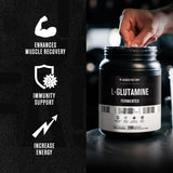 L-Glutamine Powder 200 Servings - Vegan Fermented L Glutamine Powder for Post Workout Muscle Recovery, Immunity, Digestive Health - Tested & Trusted, No Artificial Fillers - Unflavored