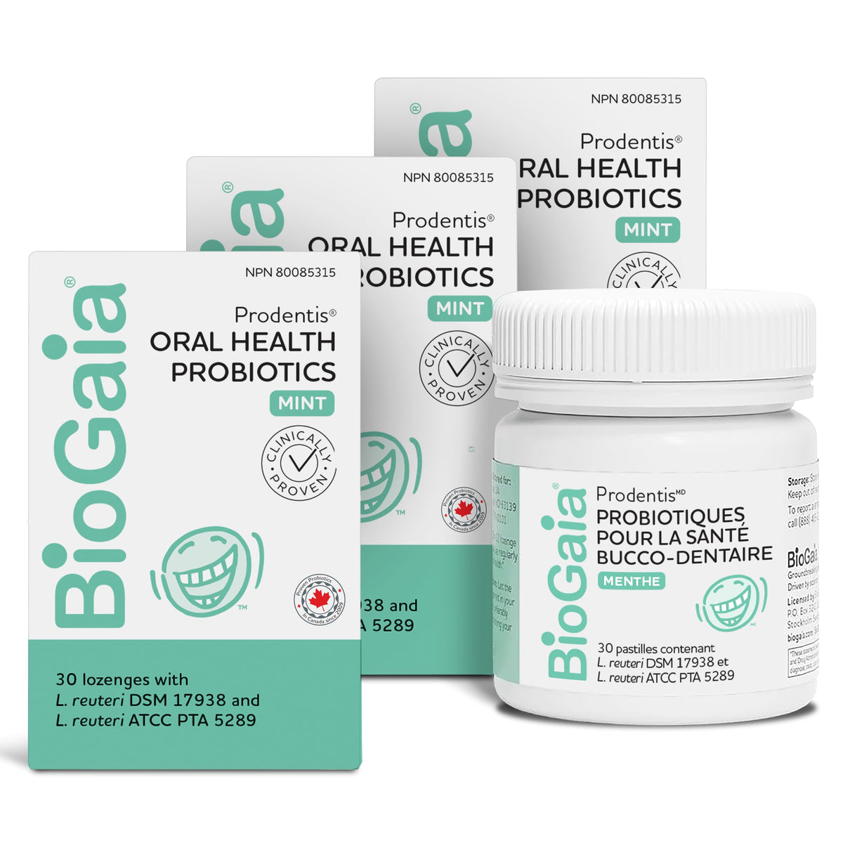 BioGaia Prodentis 3-Pack | Dental Probiotic Lozenges | Promote Healthy Gums & Teeth | Replenish Oral Microbiome | Improve Oral Health | Mint Flavor | 90 Day Supply
