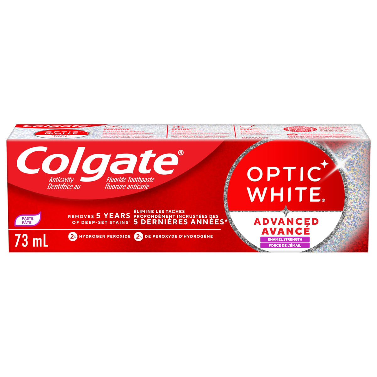 Colgate Optic White Advanced Teeth Whitening Toothpaste, Stain Prevention, 133 ml (Pack of 1)