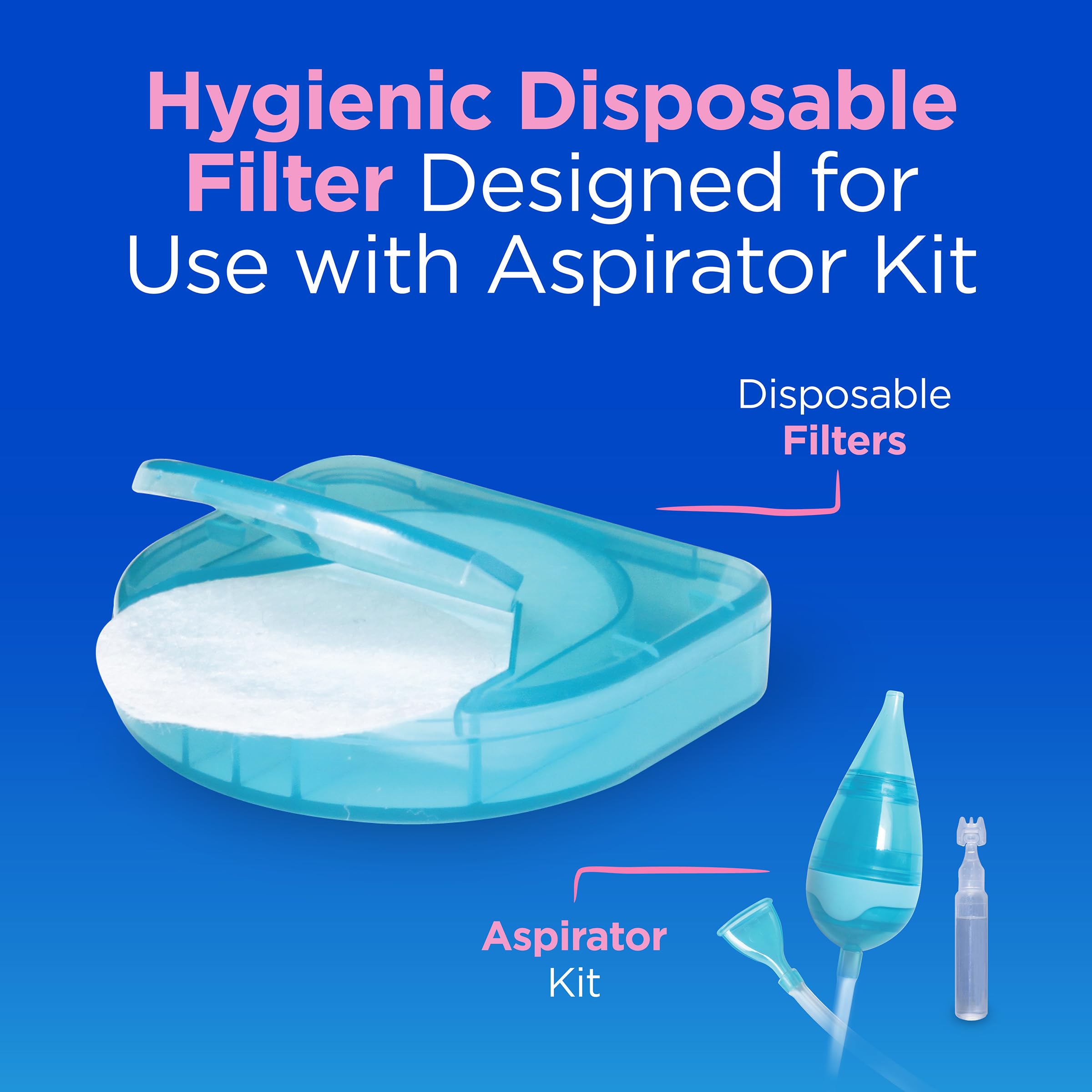 HydraSense Protective Filters for Nasal Aspirator, Baby Nasal Care, Single-Use, 40 Count
