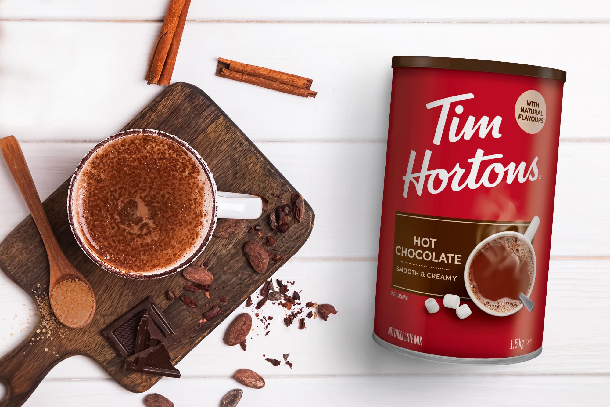 Tim Hortons Hot Chocolate Beverage Mix, Original, 1.5kg Can
