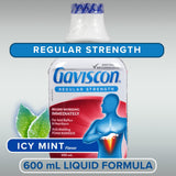 Gaviscon Regular Strength Liquid Soothing Icy Mint, Long-lasting Acid Reflux and Heartburn Relief, 600 ml