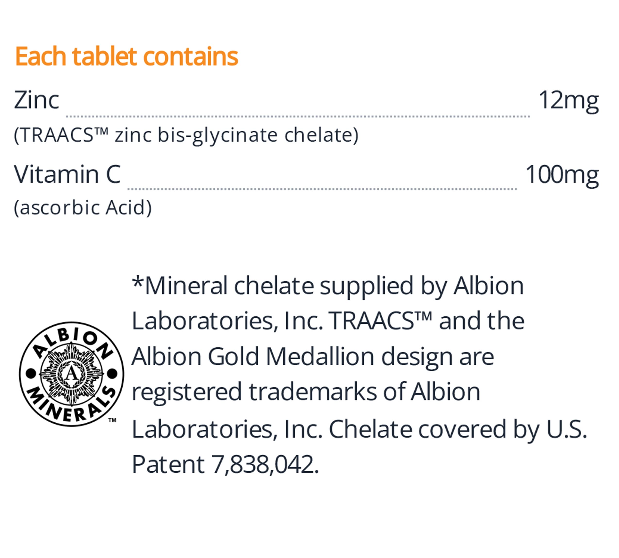 Orange Naturals Kids Zinc + Vitamin C, 90 Chewable Tablets, 90-Day Supply with 12mg Zinc & 100mg Vitamin C, Helps Build Immunity, Strong Bones and Teeth - Support Overall Wellness