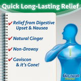 Gaviscon Anti Nausea Ginger Capsules - 18 Count - Tablets for Nausea Relief & Digestion Support, Natural Ginger - Free of Aluminum, Lactose and Gluten