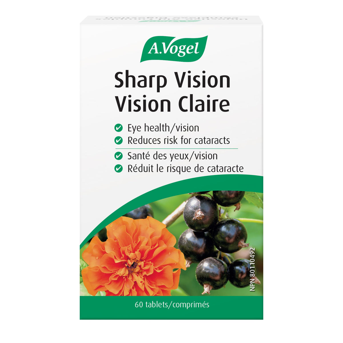 A.Vogel Sharp Vision 60 Tabs – Blue-Light Filter Eye Supplement with Lutein, Zeaxanthin & Zinc for Cataract & Macular Support, Sugar‑Gluten‑Lactose Free