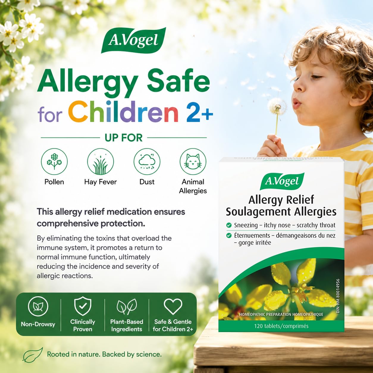 A.Vogel Allergy Relief Tablets 120 Tabs – Natural Homeopathic Allergy & Sinus Relief for Family, Non-Drowsy Fast-Acting Formula. Targets most allergy types. Sugar and gluten free. Vegan and Cruelty-free. Age 2+