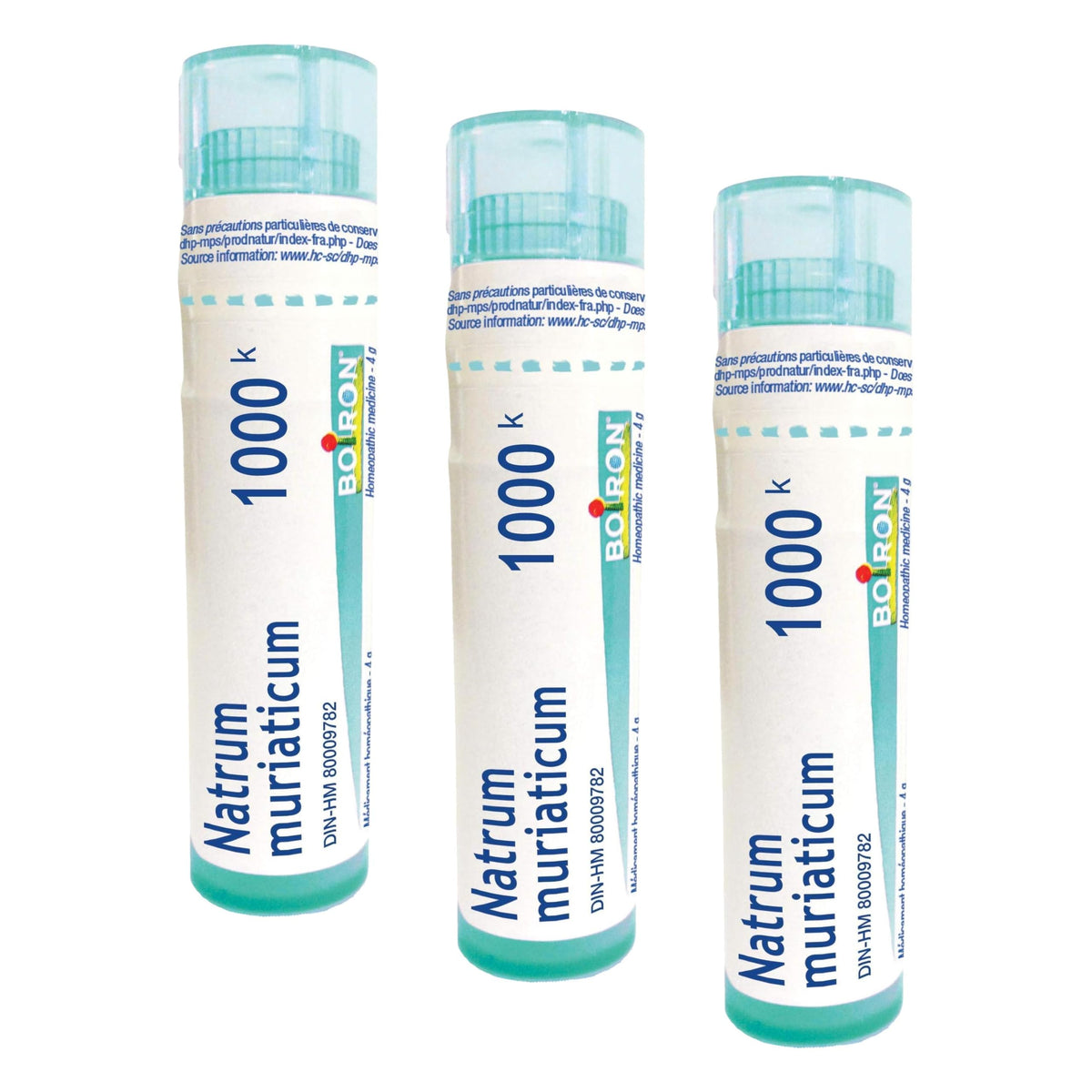 Boiron Natrum muriaticum 1m,Homeopathic medicine. Each tube contains 4 g (approximately 80 pellets) (Pack of 3)
