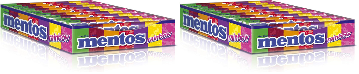 Mentos Chewy Mints, Rainbow - Pack of 40 Rolls (280 Pieces), 37g per roll