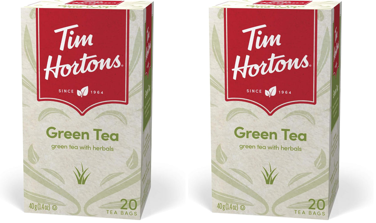 Tim Hortons Green Tea Bags, 20 Count (Pack of 2)