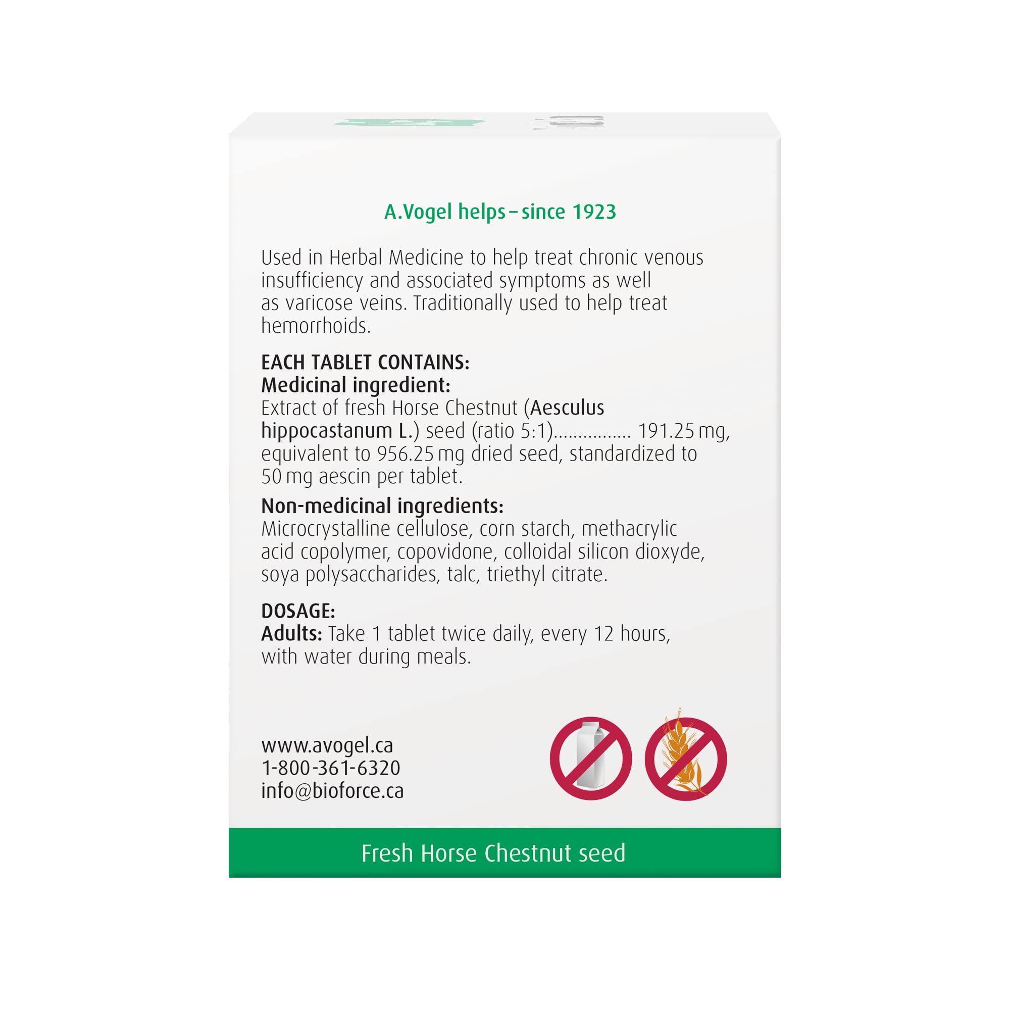 A.Vogel Venaforce Extra Horse Chestnut Tablets - Relieve Symptoms of Varicose Veins and Hemorrhoids - Gastro-Resisiant Coating - 1 Month Supply - 30 Tablets