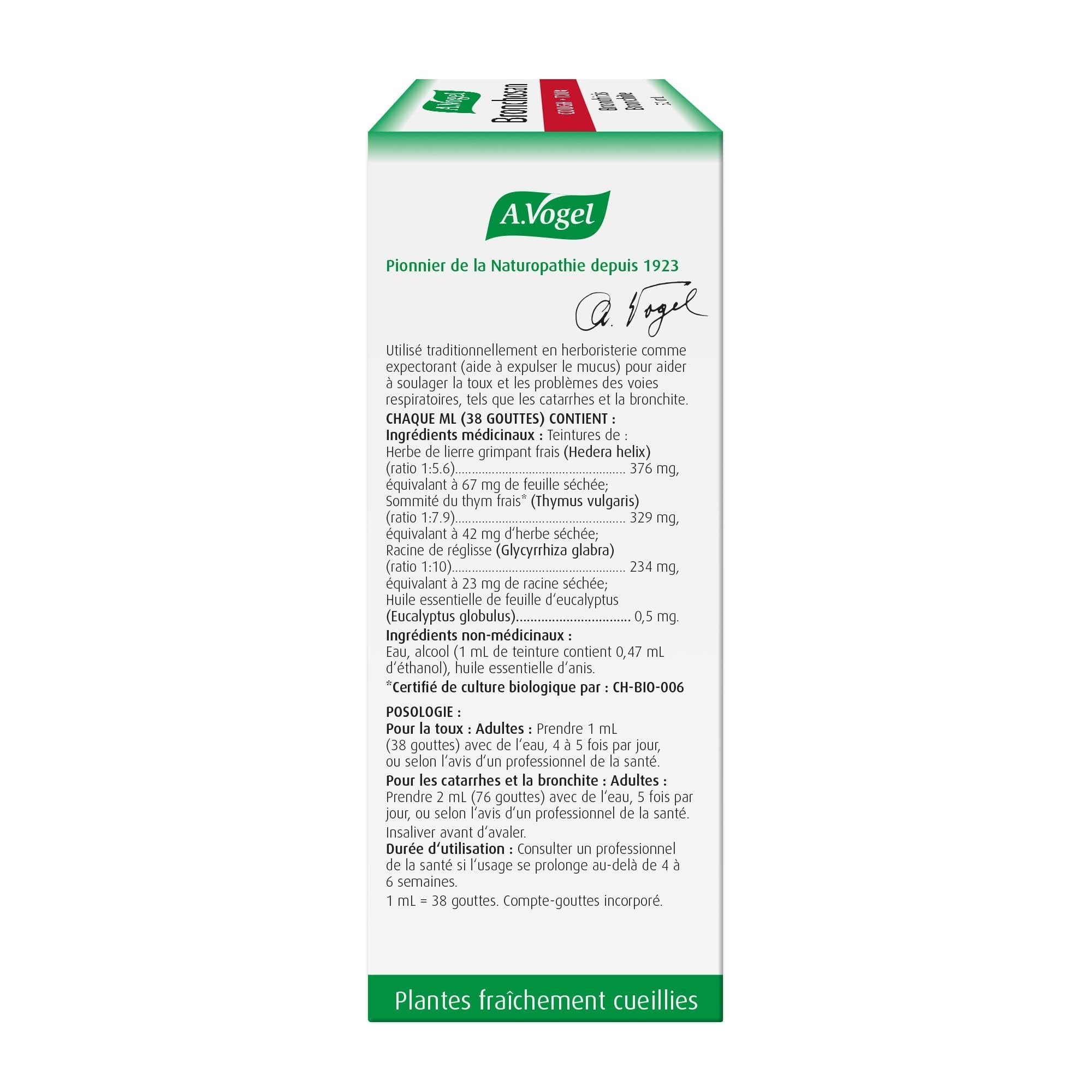 A.Vogel Bronchosan Natural Herbal Cough Syrup with Ivy Leaf for Chest Congestion & Mucus Relief – Soothes Productive Coughs – Sugar-Free, Non-Drowsy Formula – 50mL