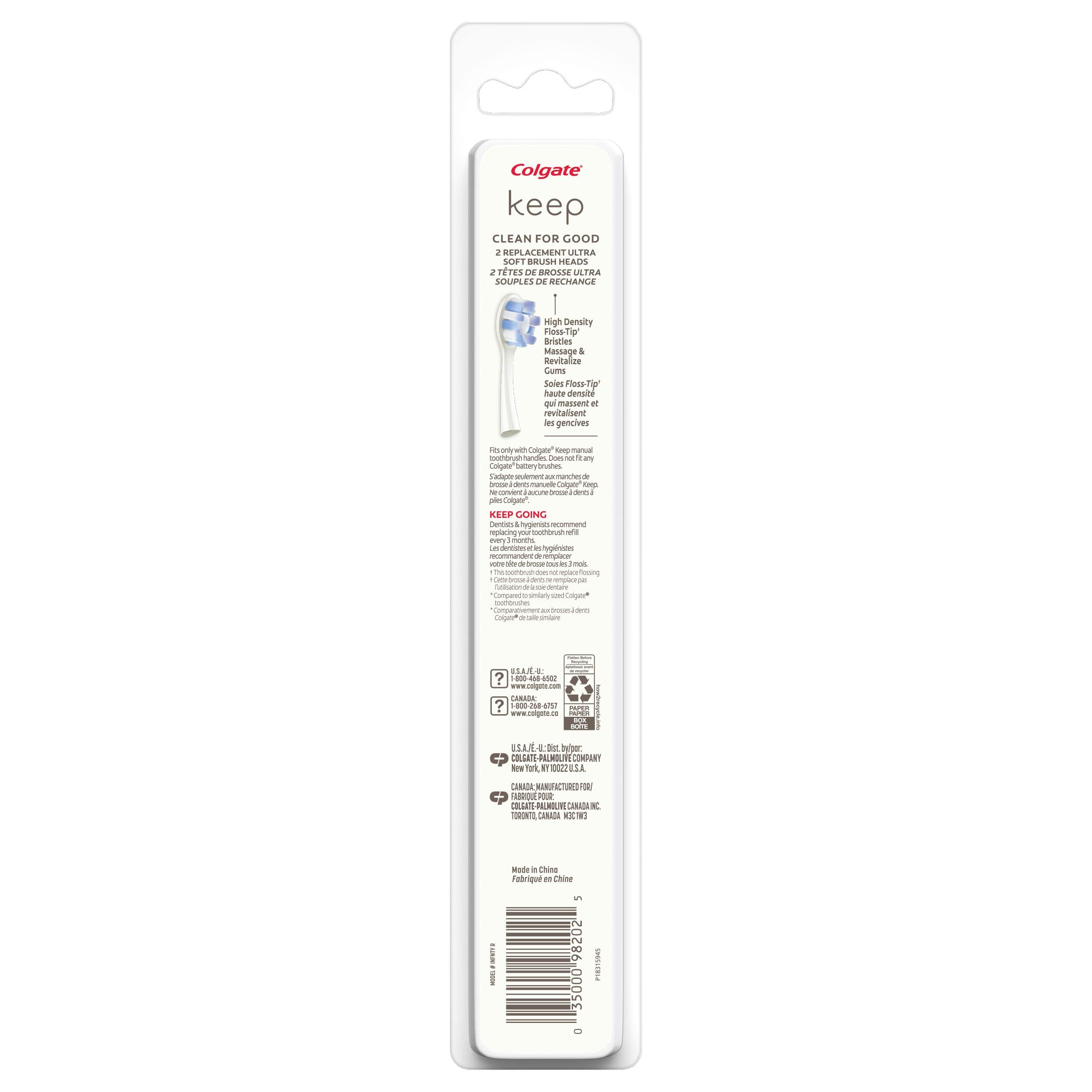 Colgate Keep Gum Renewal Toothbrush Refill Heads, 2 Pack