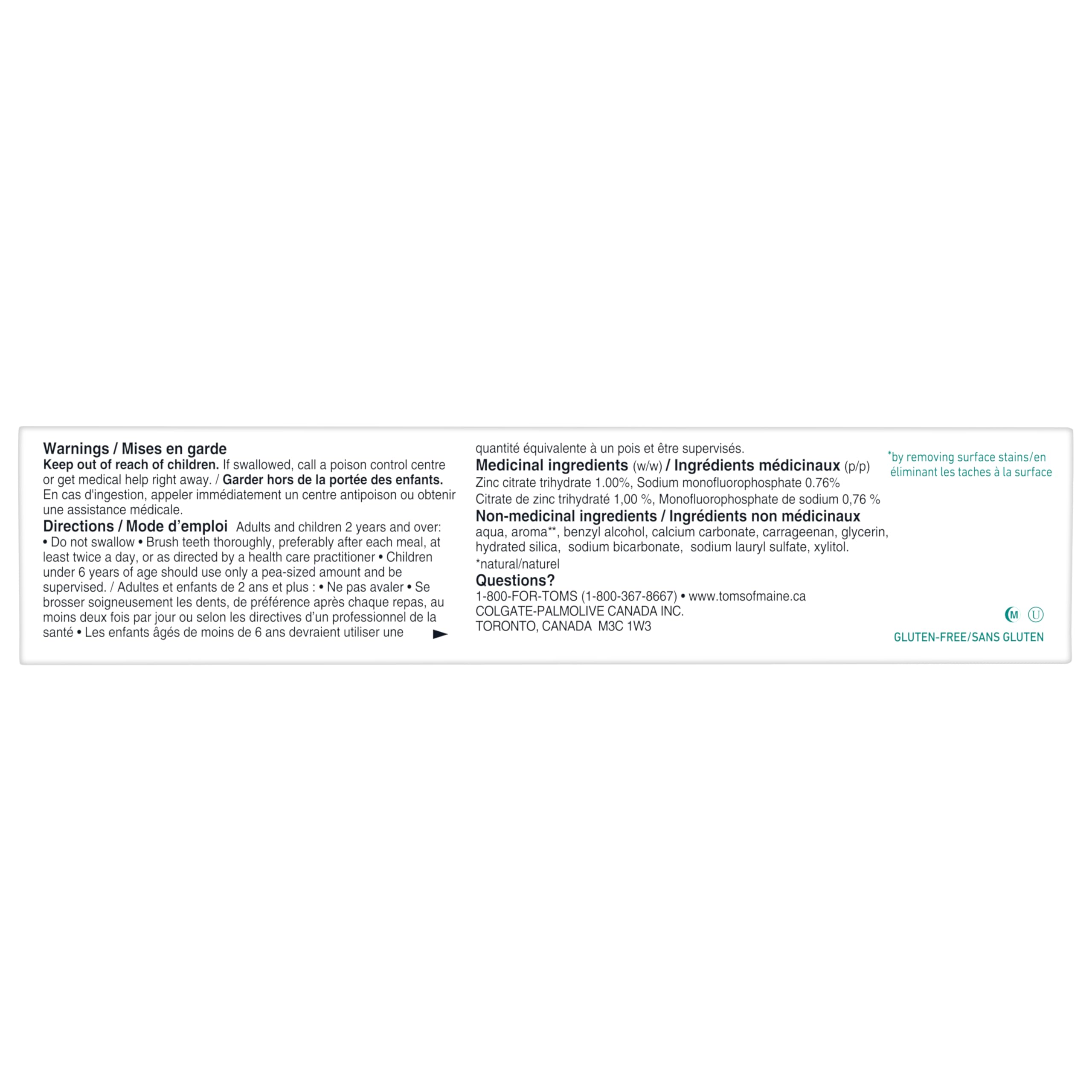 Tom's of Maine Whole Care Fluoride Natural Toothpaste, Peppermint, 85 mL, Wholecare Fluoride, 3 pack , Amazon Exclusive