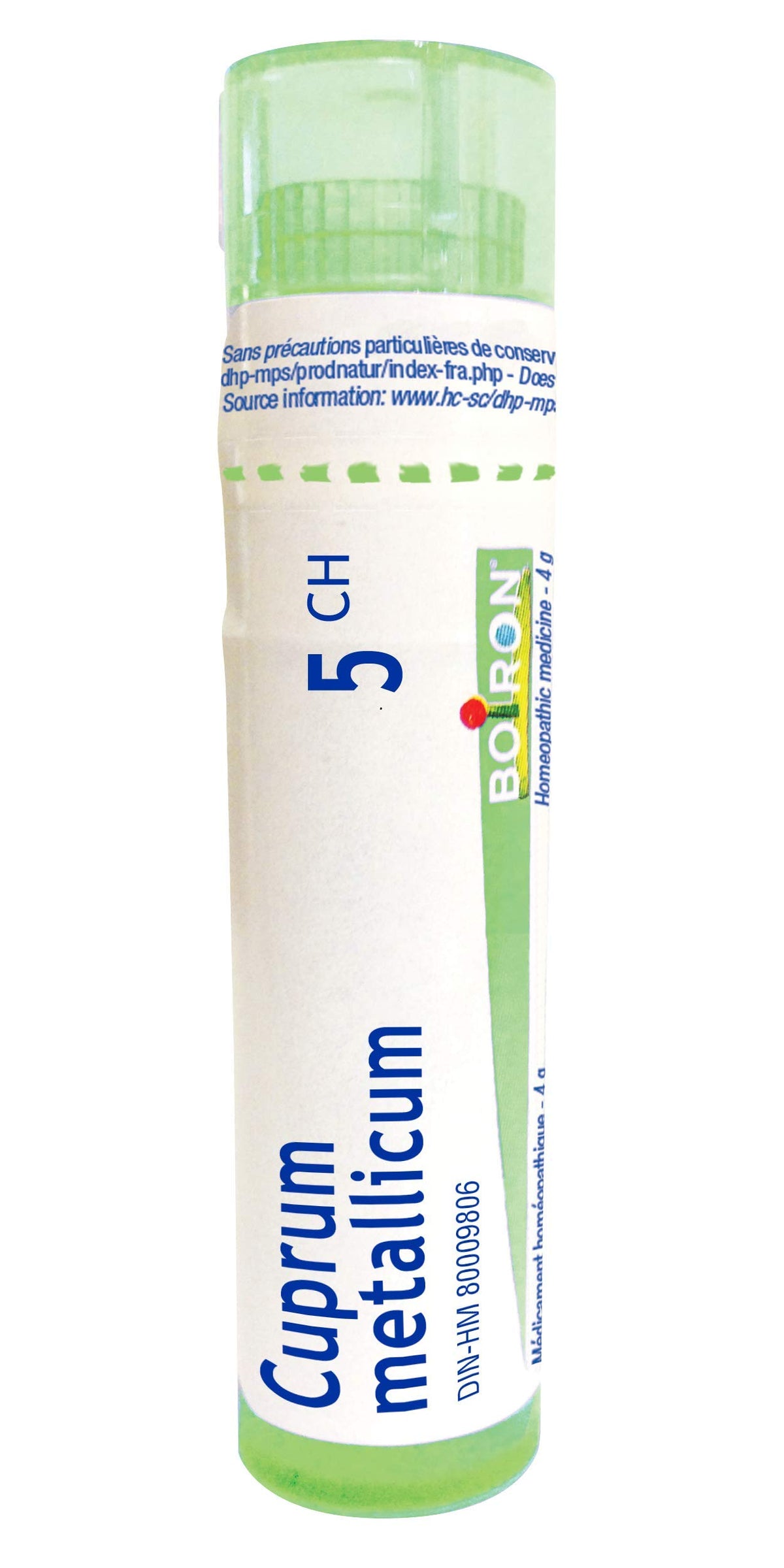 Boiron Cuprum metallicum 5ch,Homeopathic medicine. Each tube contains 4 g (approximately 80 pellets)