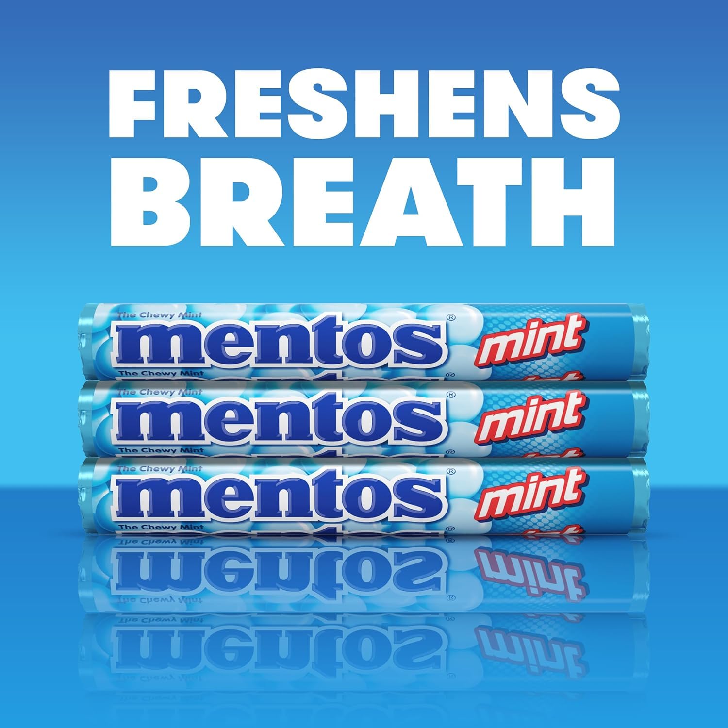 Mentos Chewy Mints, Mint - Pack of 20 Rolls (280 Pieces), 37g per roll