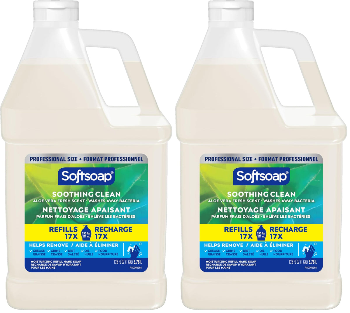 Softsoap Liquid Hand Soap Refill, Soothing Clean, Aloe Vera Fresh Scent - 1 Gallon (Pack of 2)