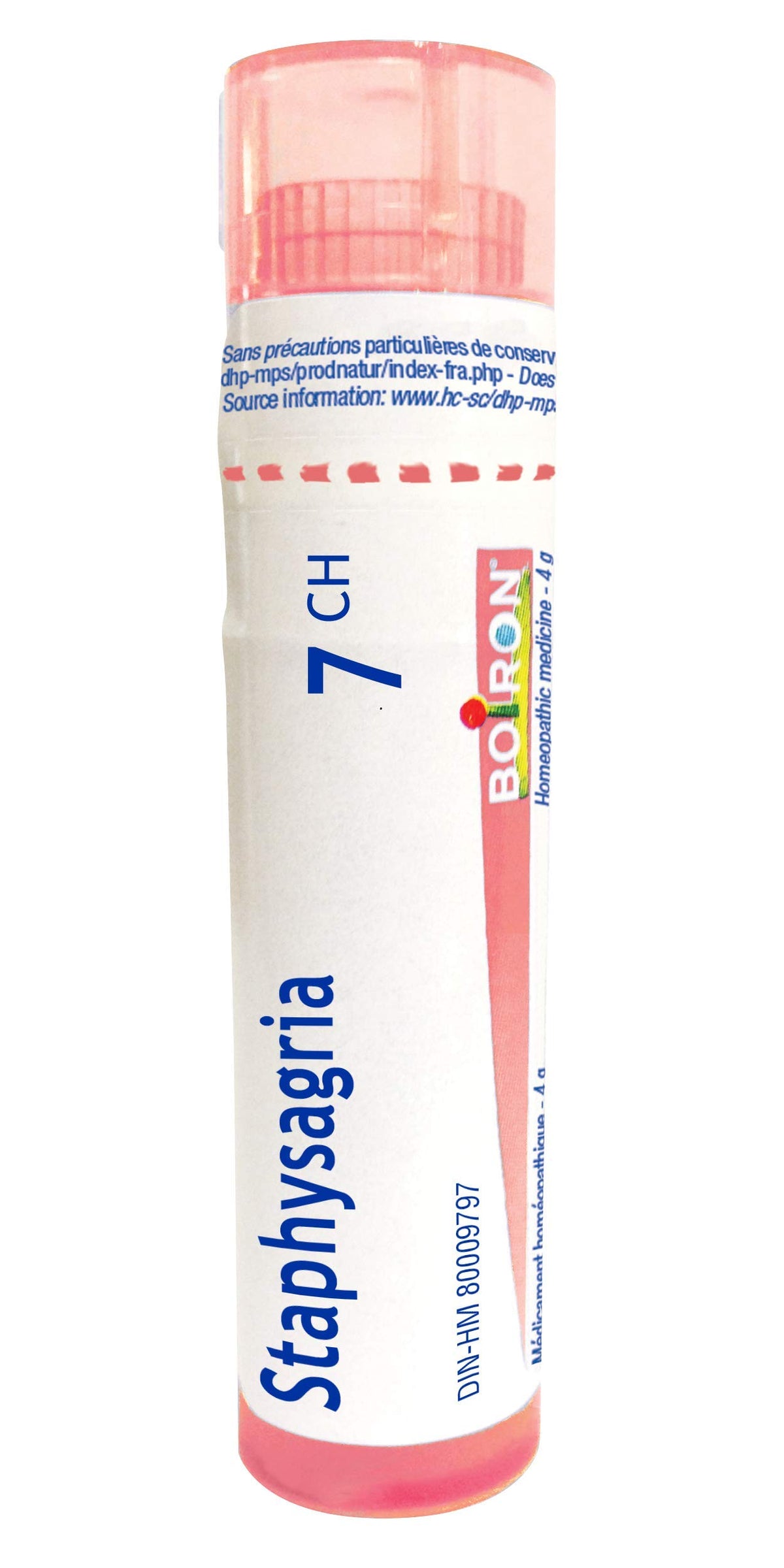 Boiron Staphysagria 7ch,Homeopathic medicine. Each tube contains 4 g (approximately 80 pellets)