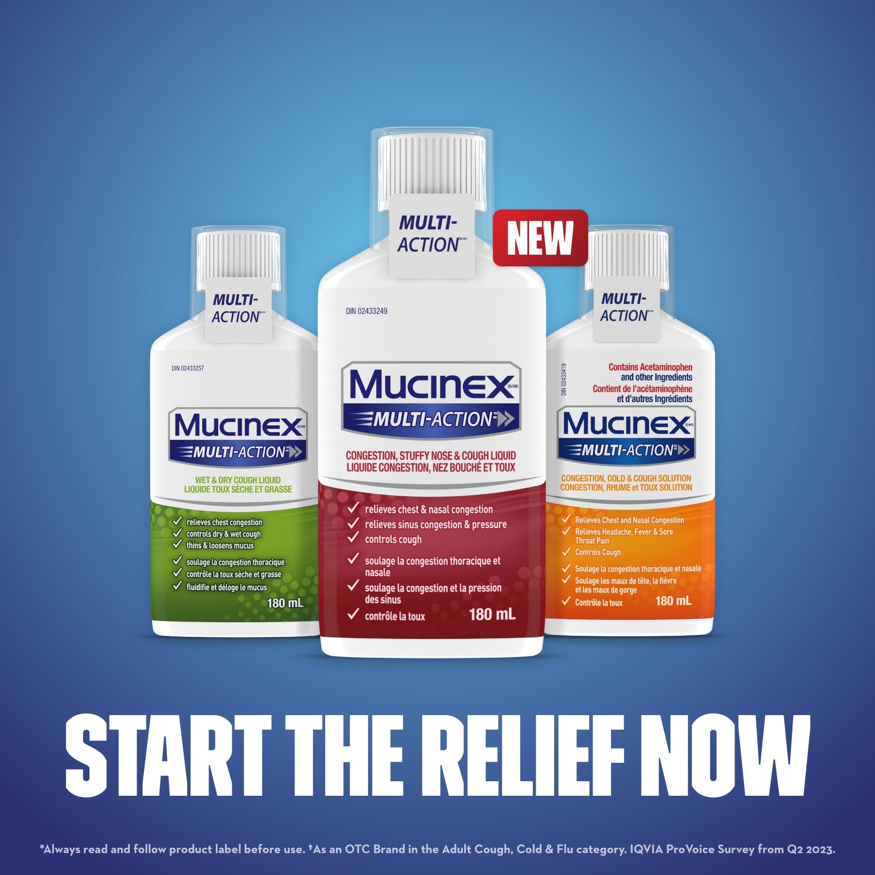 MUCINEX® MULTI-ACTION™ Congestion, Stuffy Nose & Cough, Liquid,180 mL