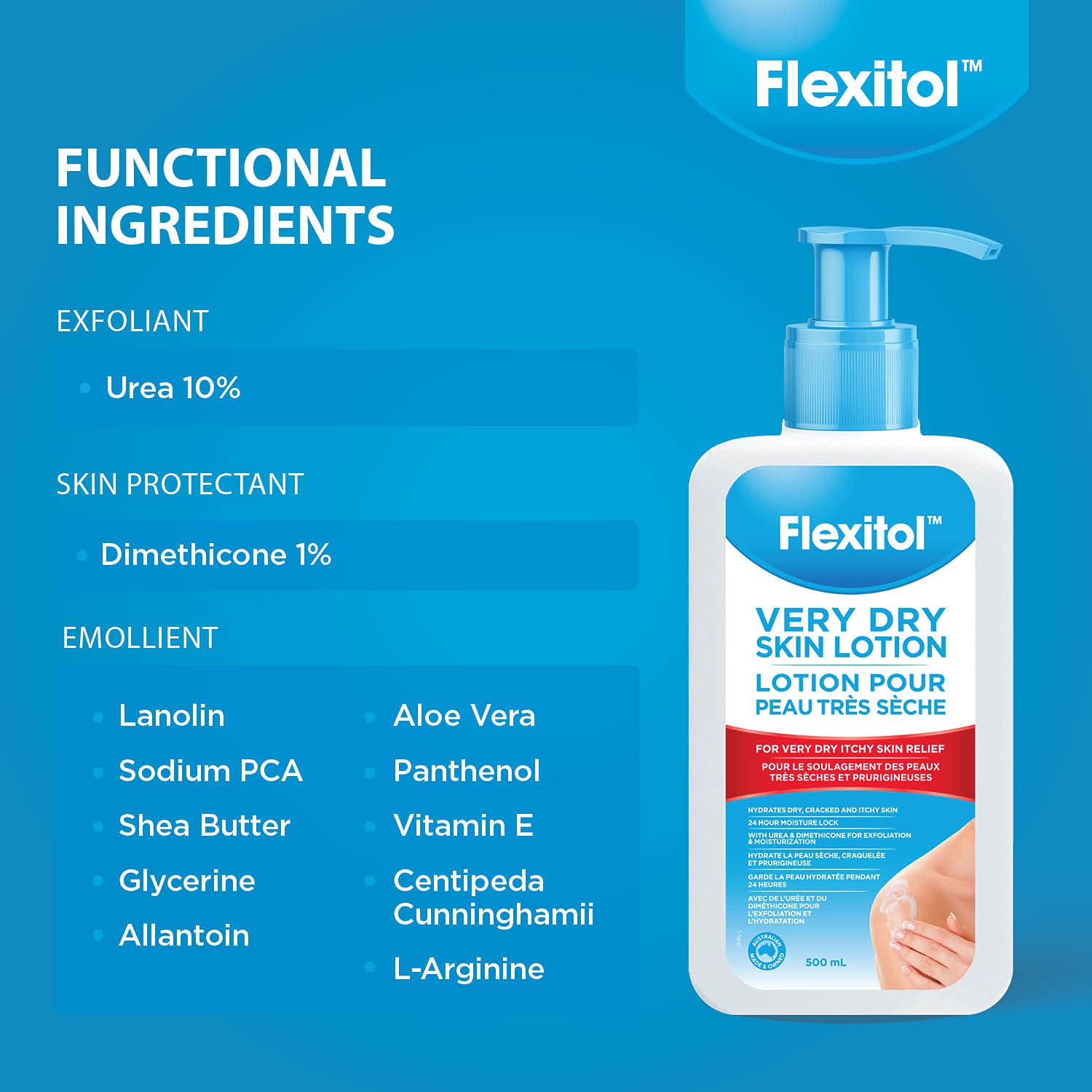 Flexitol Very Dry Skin Lotion – Best Body Moisturiser, Relief for the Itchy & Severely Dry (500ml)