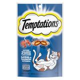TEMPTATIONS Cat Treats, Savoury Salmon Flavour, 85g (12 Pack)