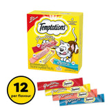 Temptations Creamy Puree Adult Lickable Cat Treats with Beef Liver, & Salmon, & Chicken & Tuna Variety Pack, 48 Pouches, 576g