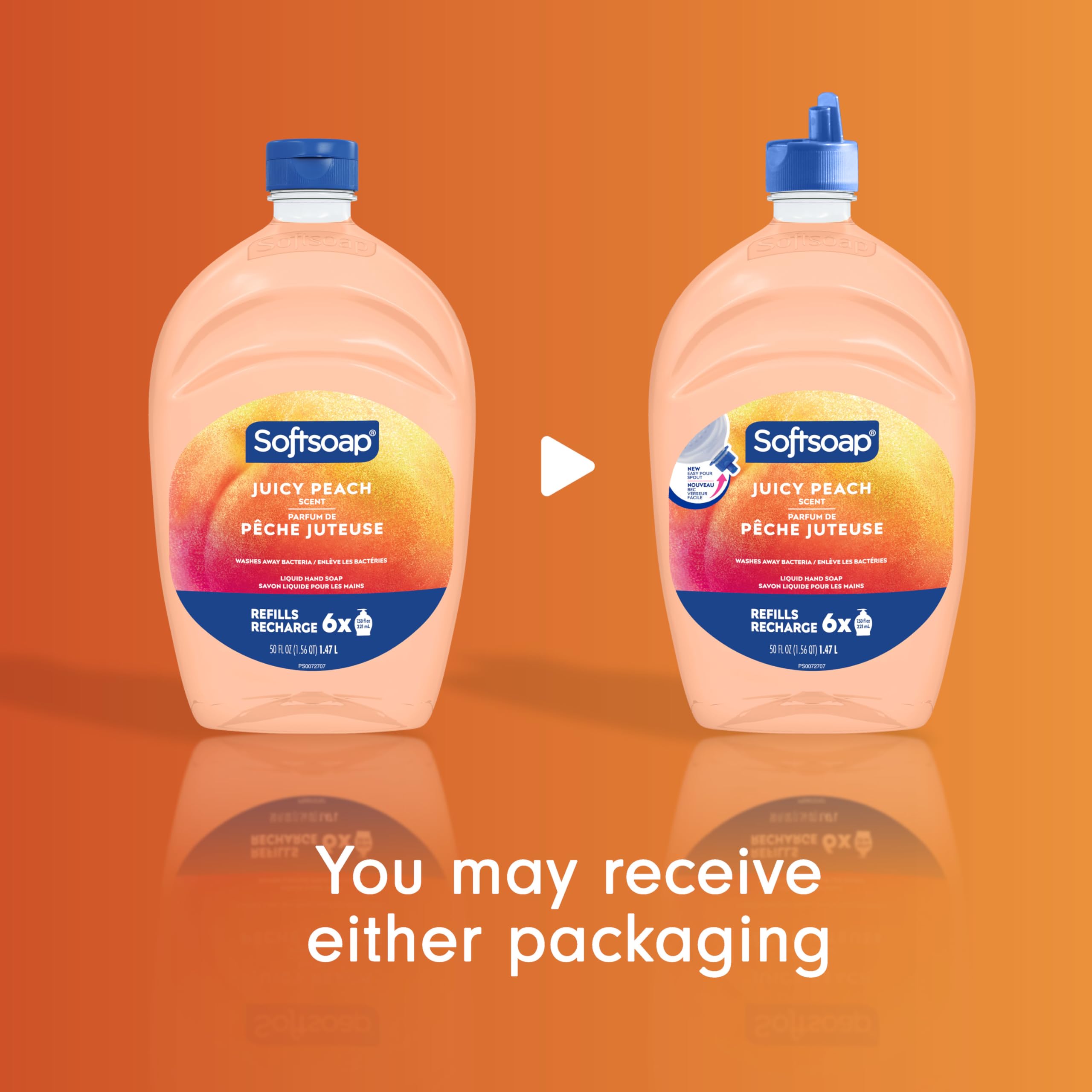 Softsoap Antibacterial Liquid Hand Soap Refill – Juicy Peach Scent, 50 oz – Moisturizing pH-Balanced Formula, Gentle on Skin, Deep Cleansing, Paraben Phthalate-Free – Ideal for Kitchen and Bathroom