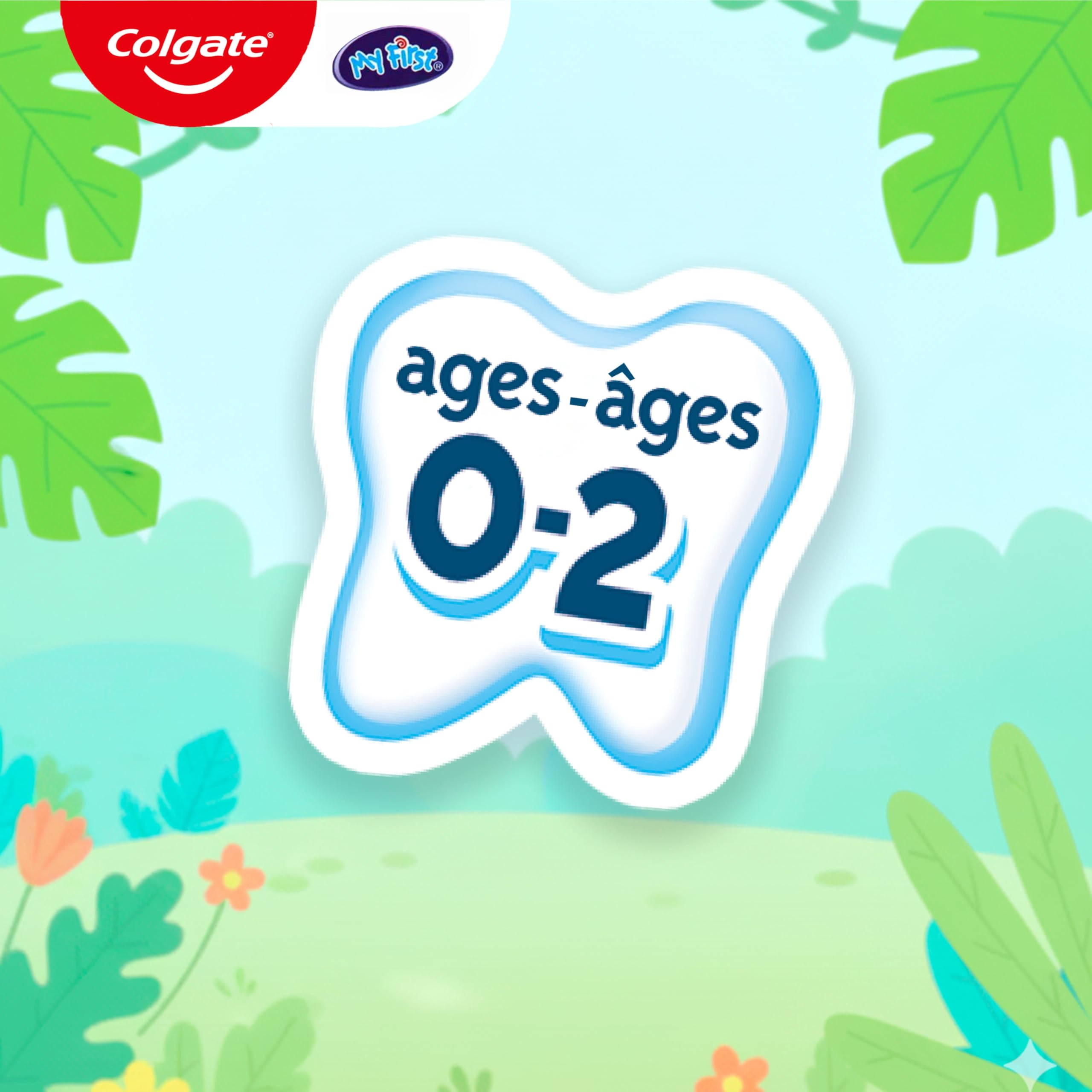 Colgate My First Infant and Toddler Training Toothpaste, Fluoride Free Baby Toothpaste, Ages 0-24 Months, Safe If Swallowed, Gently Cleans and Removes Plaque with Brushing, Mild Fruit Flavour, 40 mL