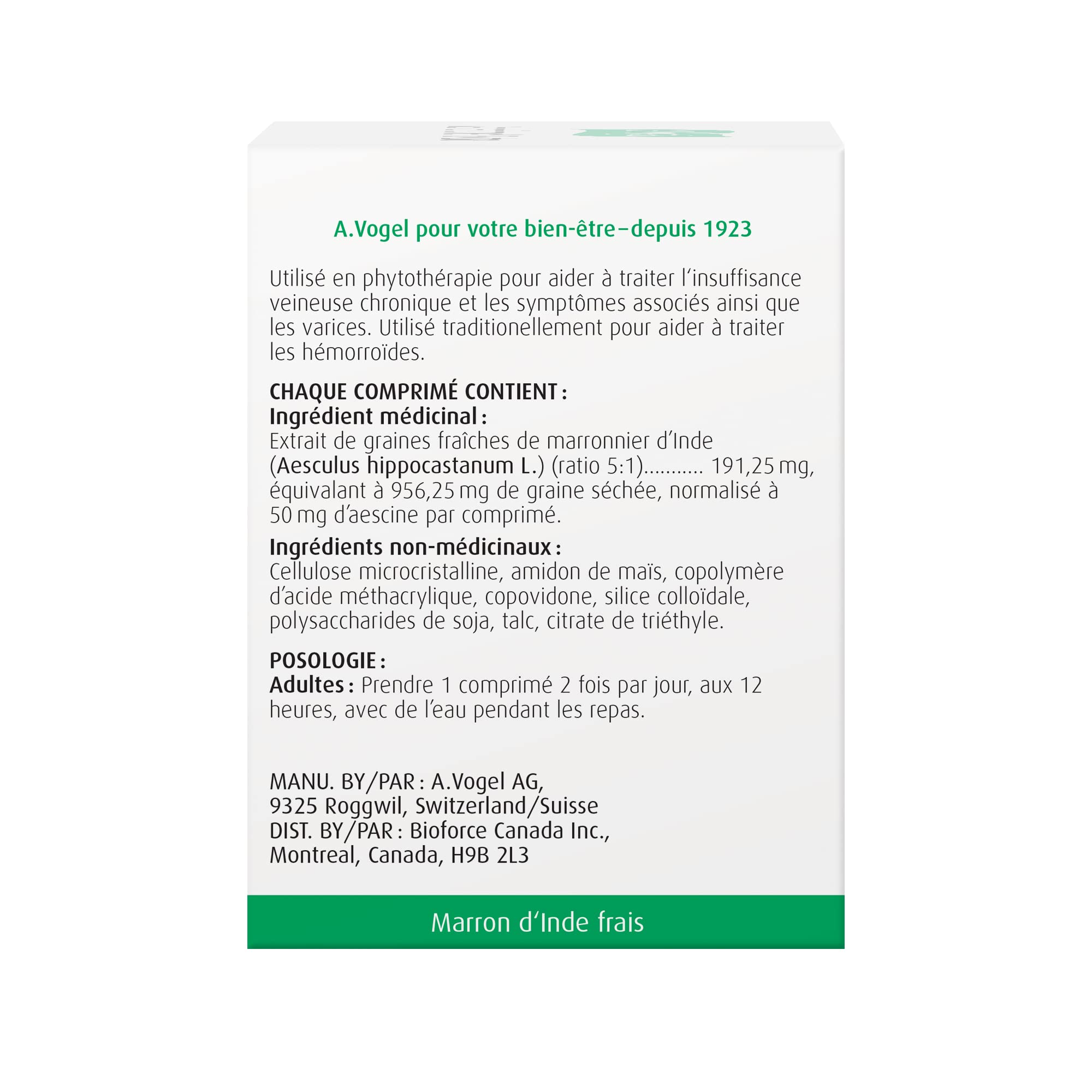 A.Vogel Venaforce Extra Horse Chestnut Tablets - Relieve Symptoms of Varicose Veins and Hemorrhoids - Gastro-Resisiant Coating - 1 Month Supply - 30 Tablets