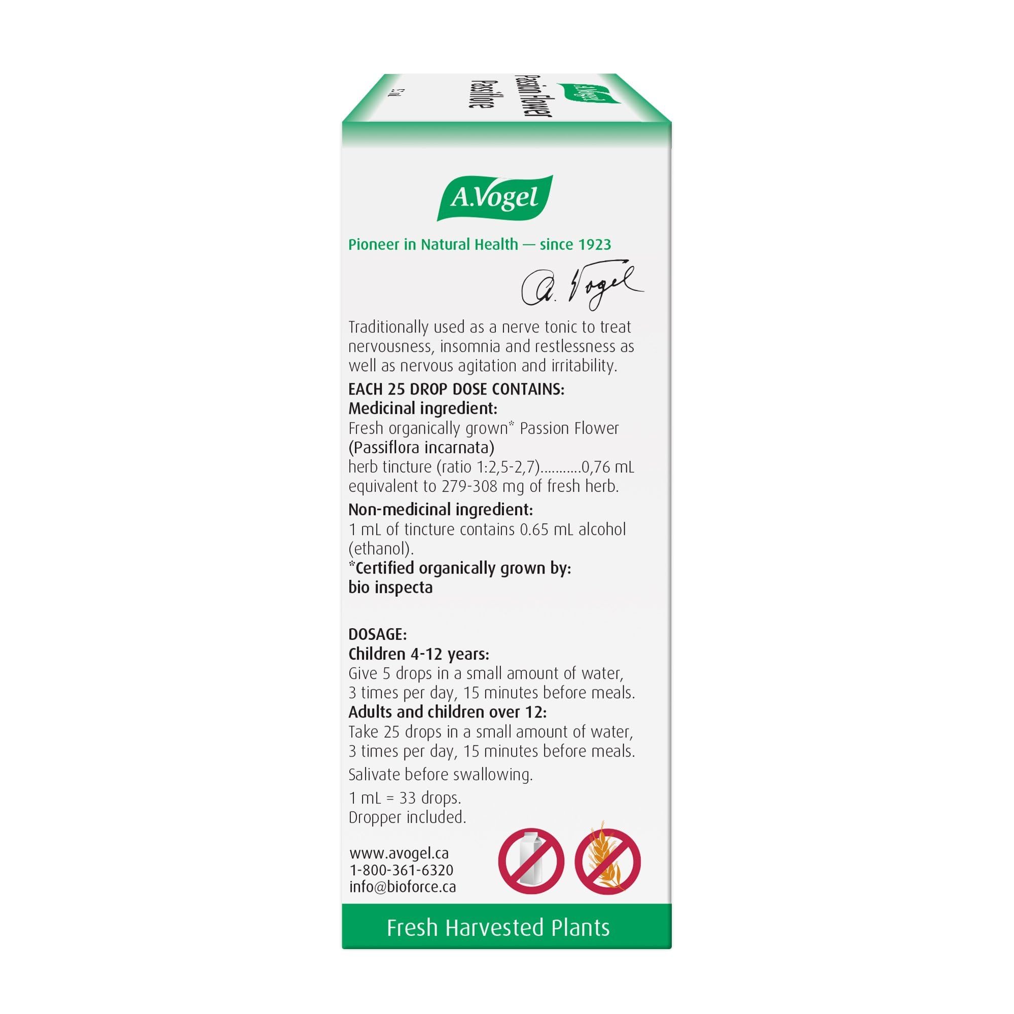 A.Vogel Passion Flower Liquid 50 mL – Organic Stress & Sleep Tincture for Adults & Kids 4+ - Sugar‑Gluten‑Lactose‑Free