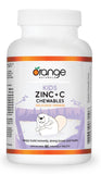 Orange Naturals Kids Zinc + Vitamin C, 90 Chewable Tablets, 90-Day Supply with 12mg Zinc & 100mg Vitamin C, Helps Build Immunity, Strong Bones and Teeth - Support Overall Wellness