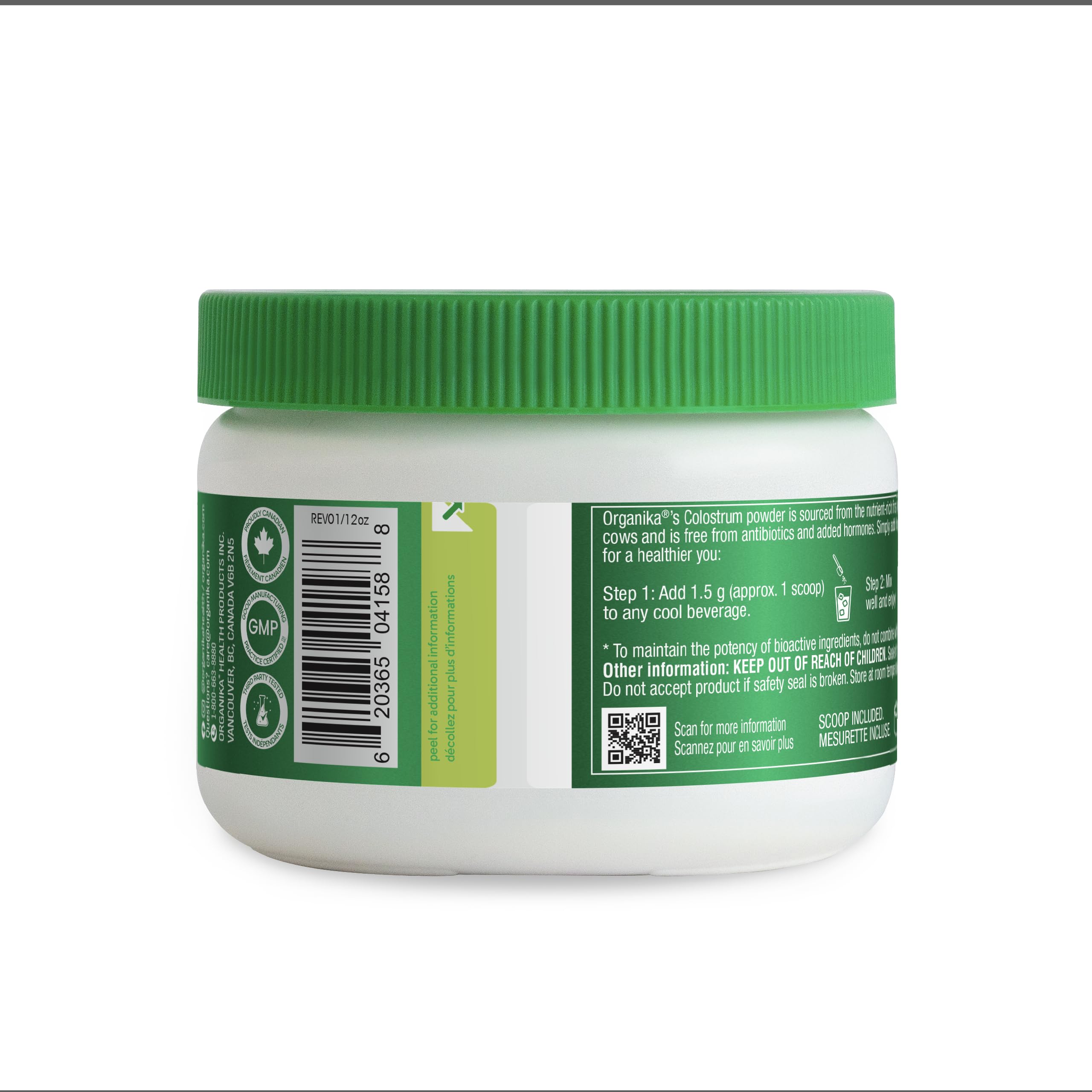 Organika Canadian-Made Colostrum (Bovine)- Immune Support, Grass-Fed- 150g