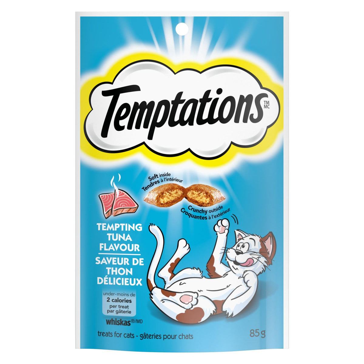TEMPTATIONS Cat Treats, Tempting Tuna Flavour, 85g (12 Pack)